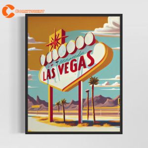 Las Vegas Sign 1960’s Retro, Las Vegas Sign Vintage Minimal Design Poster