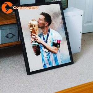 Lionel Messi World Cup Argentina Football GOAT Poster Print