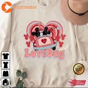 Love Bug Valentines Mickey Minnie Friends Disney Valentines Sweatshirt