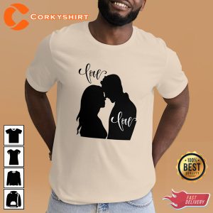 Love Vibe Happy Women Valentines Day Graphic Couple T-Shirt