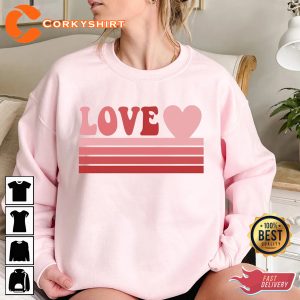 Love Women Valentines Day Heart Cute Love Vibe Unisex Sweatshirt