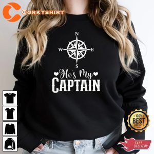 Matching Couples Anniversary She's My Anchor He's My Captain Couple T-Shirt