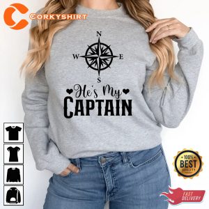 Matching Couples Anniversary She's My Anchor He's My Captain Couple T-Shirt