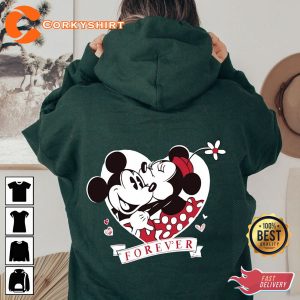 Mickey Minnie Kissing Happy Women Valentines Day Forever In Love Hoodie