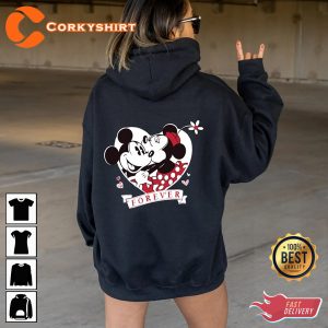 Mickey Minnie Kissing Happy Women Valentines Day Forever In Love Hoodie