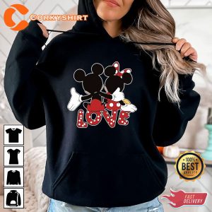 Mickey and Minnie In Love Valentines Day Couples Mickey Minnie Love Vibe Hoodie