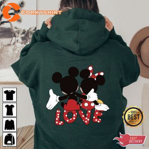 Mickey and Minnie In Love Valentines Day Couples Mickey Minnie Love Vibe Hoodie