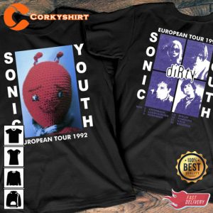 Music 90s Sonic Youth European Dirty Tour 1992 Unisex T-Shirt
