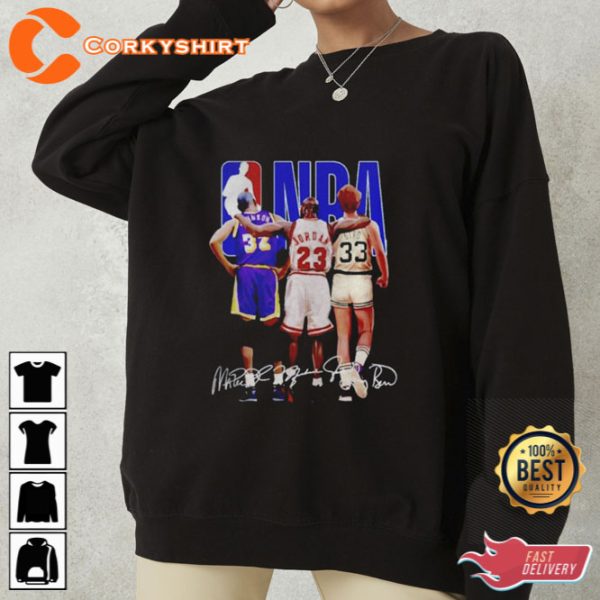 NBA Johnson Michael Jordan Larry Bird Signatures Shirt