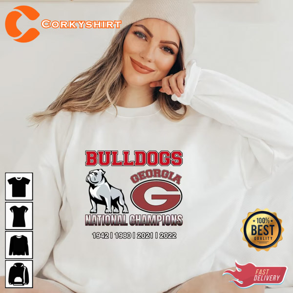 UGA Back 2 Back National Champions Corded Sweatshirt L