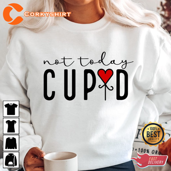 Not Today Cupid Hello Valentine Funny Valentine Unisex Sweatshirt