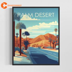 Palm Desert California Retro Palm Desert Vintage Minimal Design Poster