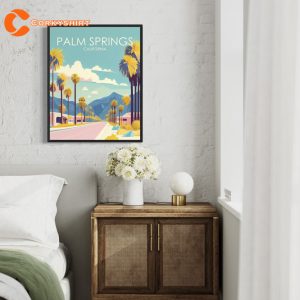 Palm Springs California Retro Palm Springs Vintage Minimal Design Poster