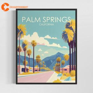 Palm Springs California Retro Palm Springs Vintage Minimal Design Poster