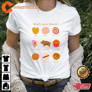 Pan dulce Mexican Pan Dulce n Conchas Pan y Cafecito Valentines Day T-Shirt