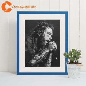 Post Malone 90s Rap Poster Wall Art