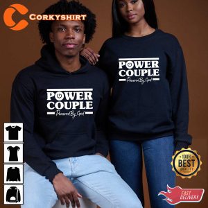 Power Couple Powered by God Valentines Day Couples Unisex Sweatshirt Hoodie