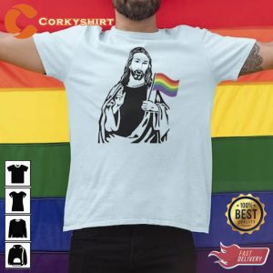 Pride Jesus LGBT Flag Unisex T-shirt