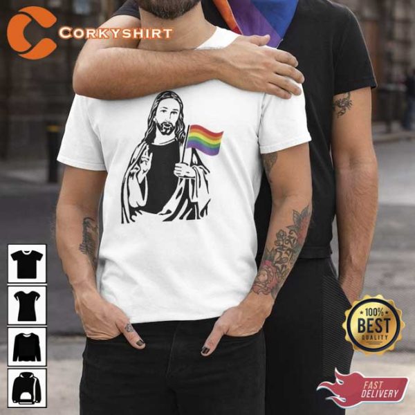 Pride Jesus LGBT Flag Unisex T-shirt
