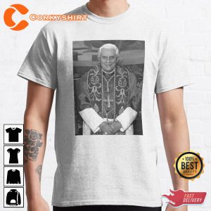 RIP Pope Benedict XVI Catholic Church Memorial Printed Shirt