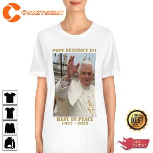 RIP Pope Benedict XVI Holiness Roman Catholic Holy Father Memorial Shirt