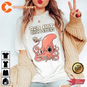 Red Hot Chili Peppers Octopus 1983 Funk Rock Band Tour 2023 T Shirt