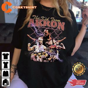 Retro King LeBron James 90s Basketball Vintage Graphic T-shirt