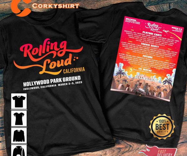 Rolling Loud California 2023 Music Festival Hollywood Park Ground T-Shirt