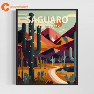 Saguaro National Park Retro Art Saguaro National Park Vintage Minimal Design Poster