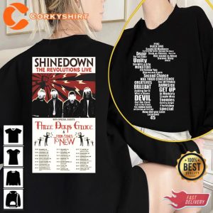 Shinedown The Revolutions Live Tour 2023 From Ashes To New White Shirt