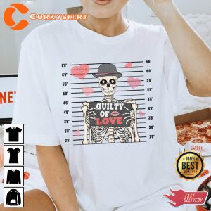 Skeleton Valentines Day Love Vibe Skull Funny Unisex T-Shirt