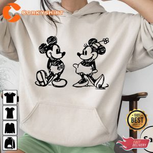 Sketch Mickey and Minnie Simple Disney Mickey Ears Disney Hoodie