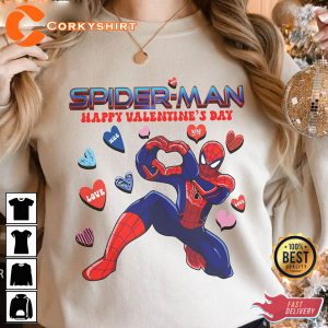 Spiderman Happy Valentines Day Love Vibe Marvel Superhero Unisex T-shirt