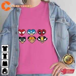 Superheroes Valentines Day Cute DC Marvel Unisex T-shirt