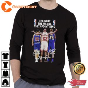 The 3-point King Stephen Curry Michael Jordan Kobe Bryant Signed T-Shirt