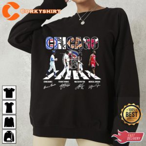 The Chicago Ernie Banks Frank Thomas Walter Payton And Michael Jordan Abbey Road Signatures Shirt