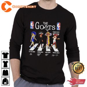 The Goats Stephen Curry Lebron James Kobe Bryant Michael Jordan Signatures Shirt
