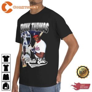 The Memories Of Frank Thomas Retro Baseball Caricature Tee