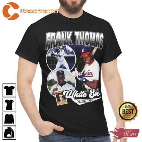 The Memories Of Frank Thomas Retro Baseball Caricature Tee