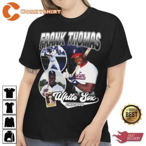 The Memories Of Frank Thomas Retro Baseball Caricature Tee