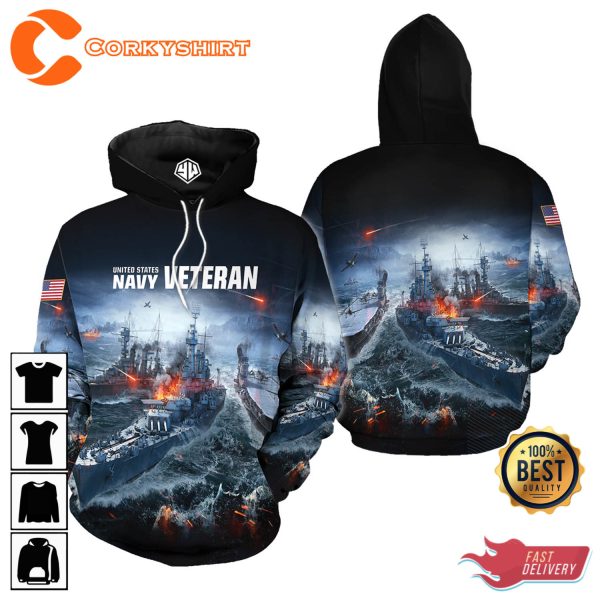 US Navy Veteran Best Graphic Hoodies 3D