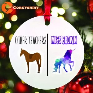 Unicorn Teacher Cute Funny Personalized Teacher Ornament