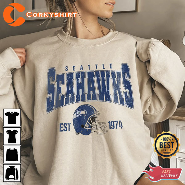 Seattle Seahawks Sweatshirt Vintage Football Seahawks Shirt - Corkyshirt