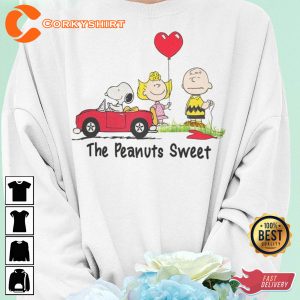 Vintage Snoopy Valentines Day Charlie Brown And Lucy Unisex Graphic Tee