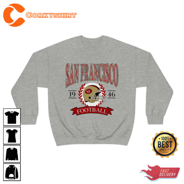 49Ers Sweatshirt Throwback Rank Top San Francisco Football Vintage Style  White - Anynee