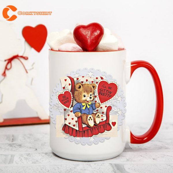 Vintage Valentine’s Day Teddy Bear Red Valentine’s Day Coffee Mug