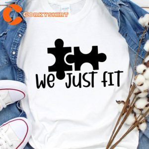 We Just Fit Gift for Matching Couple Crewneck Unisex T-shirt