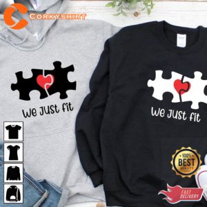 We Just Fit Matching Couples Gift for Valentine Unisex Hoodie