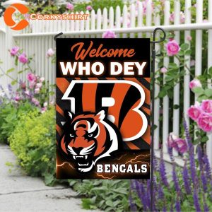 Welcome Who Dey Cincinnati Bengals Flag