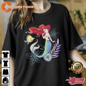 Ariel and Flounder Sea The Little Mermaid T-Shirt